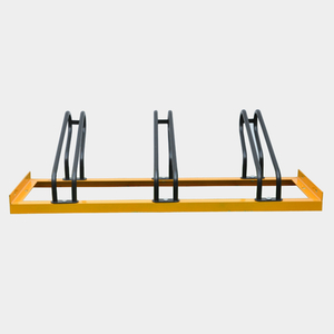 Gelber schwarzer Pulverbeschichtungs-3-Boden-Fahrradträger für den Außenbereich
