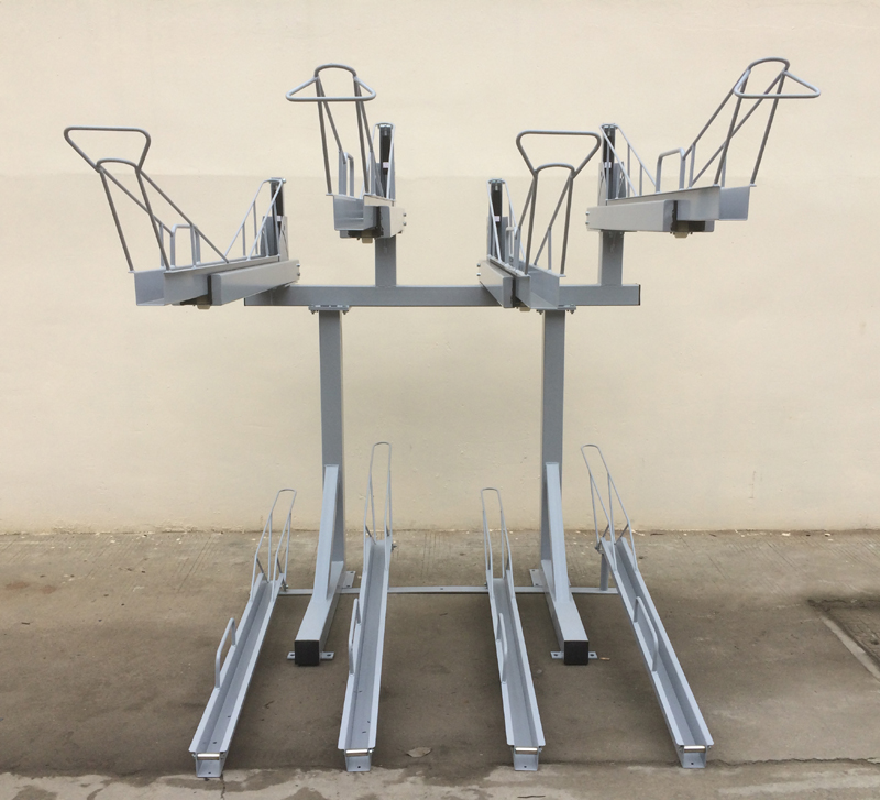 Kundenspezifischer Doppeldeck-Fahrradständer für mehrere Fahrräder für die Garage